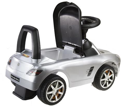 Assembled product dimensions (l x w x h) 29.00 x 14.00 x 14.00 inches. Mercedes Benz Silver - Kids Push Along Ride On Car | Push Along Ride-on