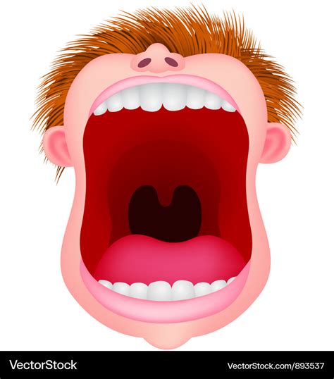 Clipart Of A Wide Open Mouth Royalty Free Vector