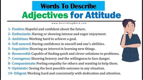 Adjectives For Attitude Words To Describe Attitude Describingwordcom