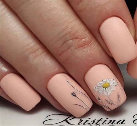 Nail Polish Peach Acrylic Nails Nail Art Design 2017 Flower Nails