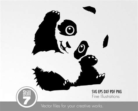 Cute Panda Svg File Cricut Silhouette Cute Animal Drawings Line