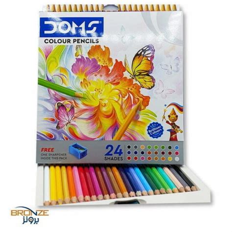 Doms Colour Pencils 24 Shades With Sharpener Bronzeqa Online