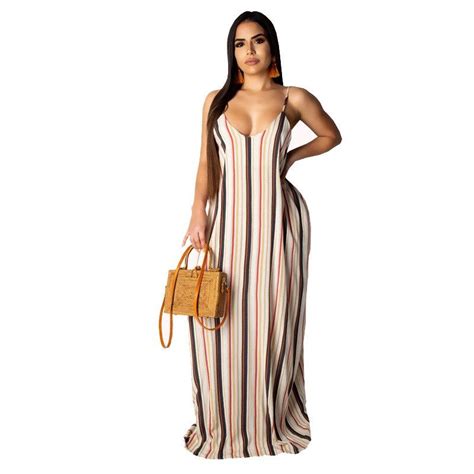Hot Sale 2019 Fashion Women Stripe Casual Dress Floral Print V Neck Beach Dress Summer
