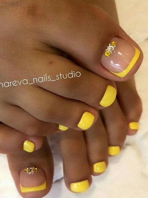 Yellow French Toenails Yellow Toe Nails Toe Nails Toe Nail Designs