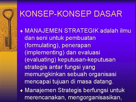 Manajemen Strategik Overview Pertemuan I Konsepkonsep Dasar Manajemen