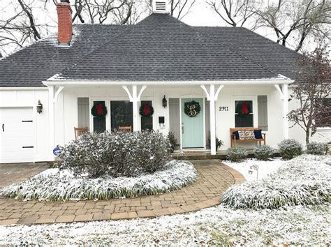 French Country House During The Holidays Paint Colors