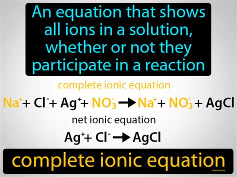 Complete Ionic Equation Definition And Image Gamesmartz
