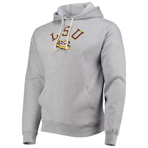 League Collegiate Wear Heathered Gray Lsu Tigers Seal Neuvo Essential Fleece Pullover Hoodie