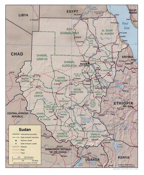 Detailed Relief And Political Map Of Sudan Sudan Detailed Relief And