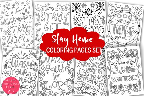 Check spelling or type a new query. Stay Home Coloring Pages (Graphic) by Happy Printables ...