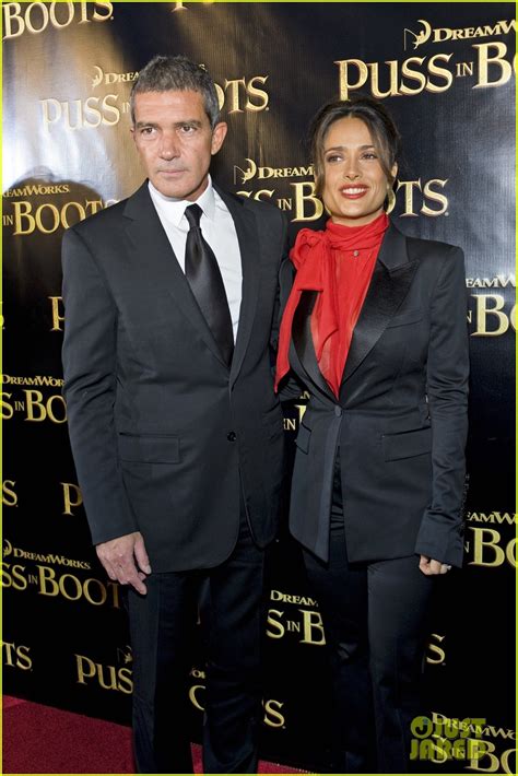 Salma Hayek And Antonio Banderas Puss In Boots In Chicago Photo