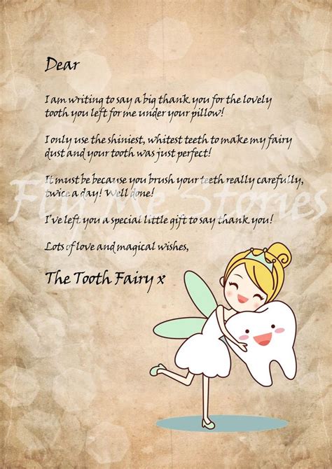 Note From Tooth Fairy Printable Customize And Print