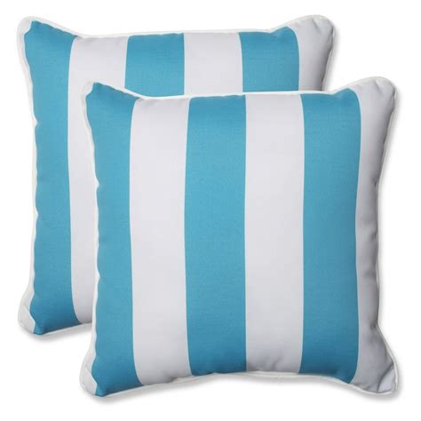 Pillow Perfect Outdoor Indoor Cabana Stripe Turquoise 185 Inch Throw