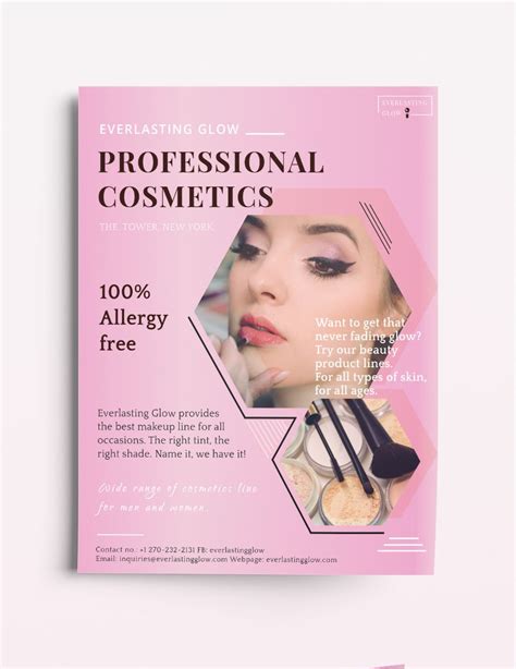 Professional Cosmetics Flyer Template In Illustrator Psd Pages