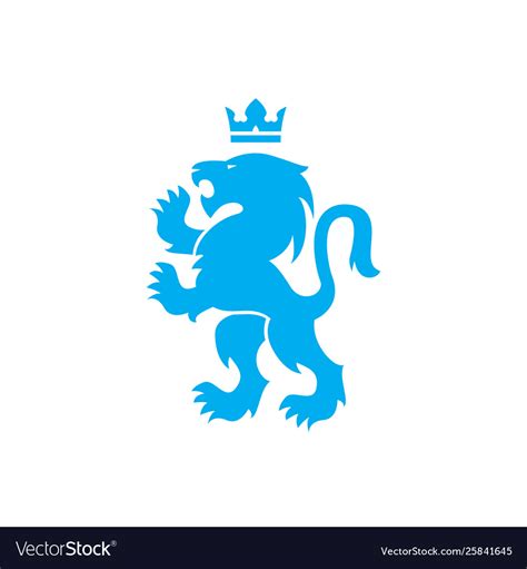 Lion And Crown Heraldic Royal Icon Royalty Free Vector Image