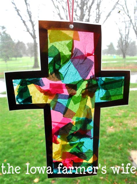 The Iowa Farmers Wife Stained Glass Cross Craft