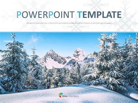 Free Ppt Sample A Winter Mountain Covered With Snow