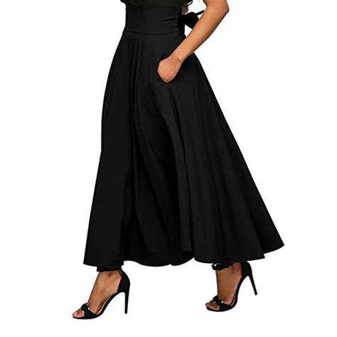 Trendy Women Solid Black Gray Pocket Bow Ladies Stretch High Waist