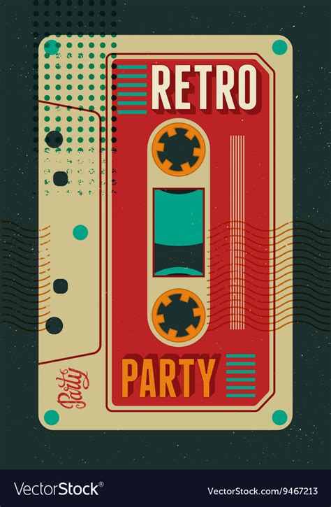 Typographic Retro Party Poster Design Royalty Free Vector
