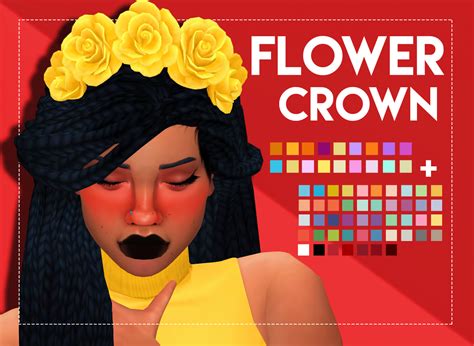 Unisex Flower Crown By Weepingsimmer Sims 4 Panda Cc