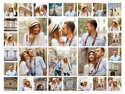 Economisez avec notre option de livraison gratuite. Toile photo pêle mêle - modèles GRATUITS jusqu'à 100 photos!