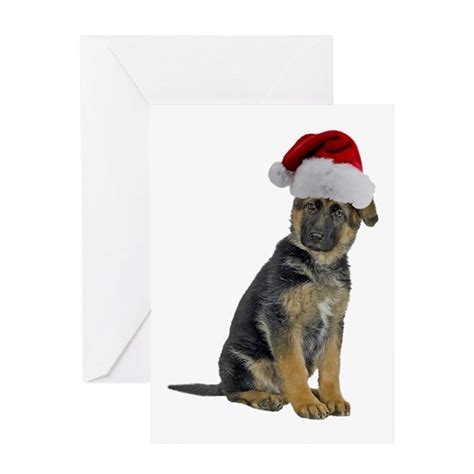 Merry Christmas Greeting Card German Shepherd Xmas Greeting Card By