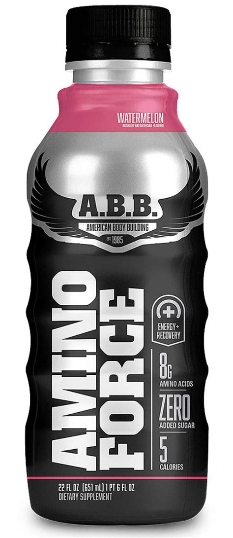 ABB Amino Force Energy Drink - 12 Bottles/22 Fl. Oz. - Raspberry ...