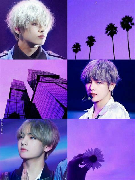 Bts Bangtan Kim Taehyung Purple Aesthetic Collage Wallpaper By Kwall Papers Bts Wallpaper