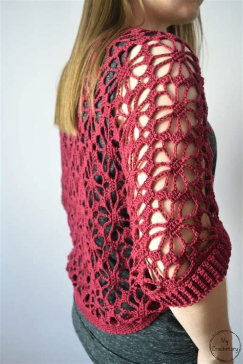 Meadow Lace Shrug Free Crochet Pattern Mycrochetory