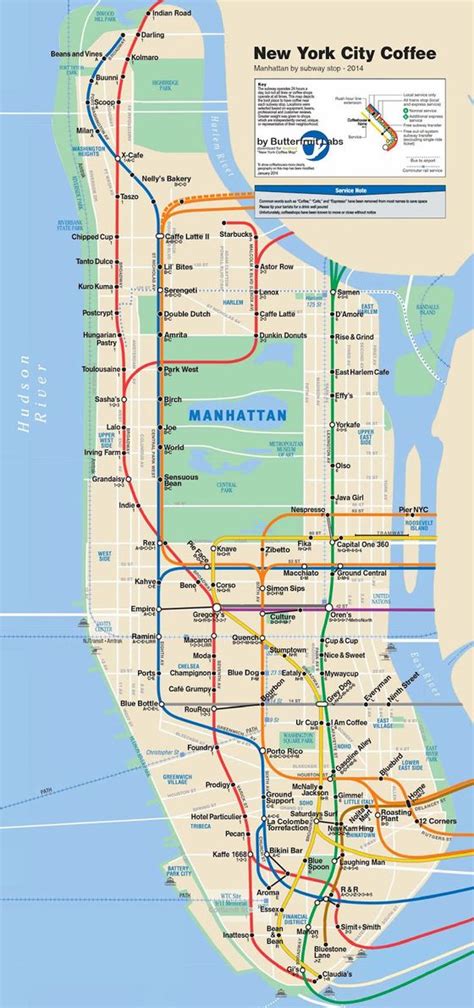 Café Map Sorts Manhattans Best Coffee By Subway Stop