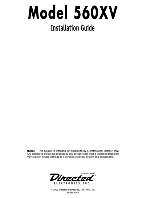 directed electronics 560xv installation manual pdf download manualslib