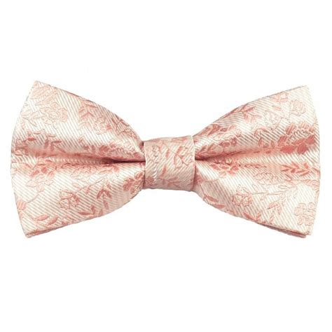 Natural And Dusky Pink Flower Patterned Mens Bow Tie From Ties Planet Uk