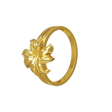 Plain Floral Design Gold Ring 07 11 Spe Goldchennai