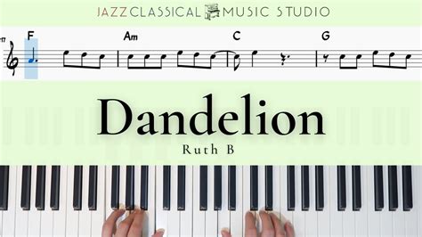 Dandelions Ruth B Piano Tutorial Easy With Music Sheet Jcms