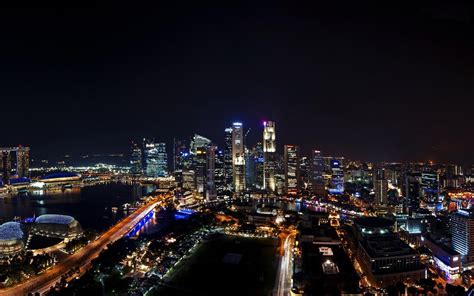 2560x1600 Singapore Night City Panorama Wallpaper Coolwallpapersme
