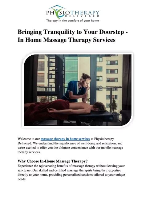 Ppt Bringing Tranquility To Your Doorstep In Home Massage Therapy Services Powerpoint
