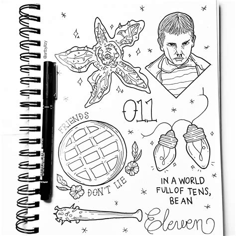Dustin coloring page by younghoudini on deviantart. stranger things tattoo design flash sheet | @artbylitzy ...
