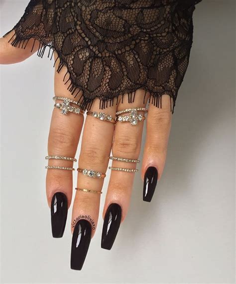 30 Incredible Acrylic Black Nail Art Designs Ideas For Long Nails Page 23 Of 30 Fashionsum