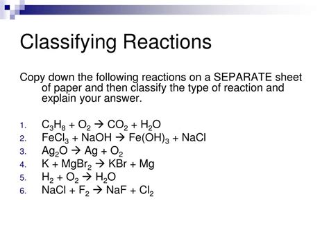Ppt 5 Types Of Chemical Reactions Powerpoint Presentation Free