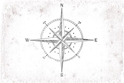 Old Map With Vintage Compass Rose Wallpaper Happywall
