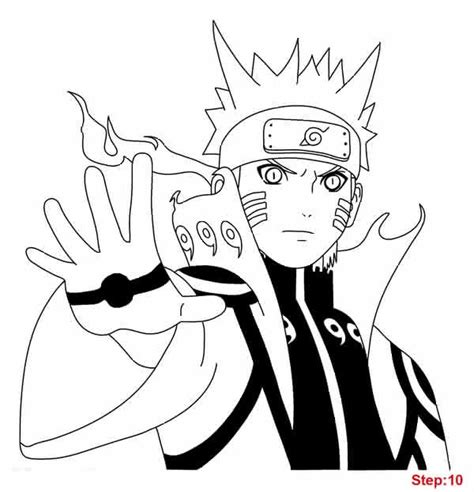 How To Draw Naruto Bijuu Mode Naruto Shippuden