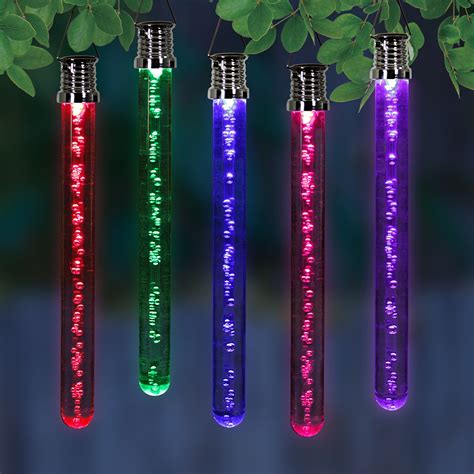 Solar Acrylic Bubble Stick With Color Changing Led Light Set Of Four