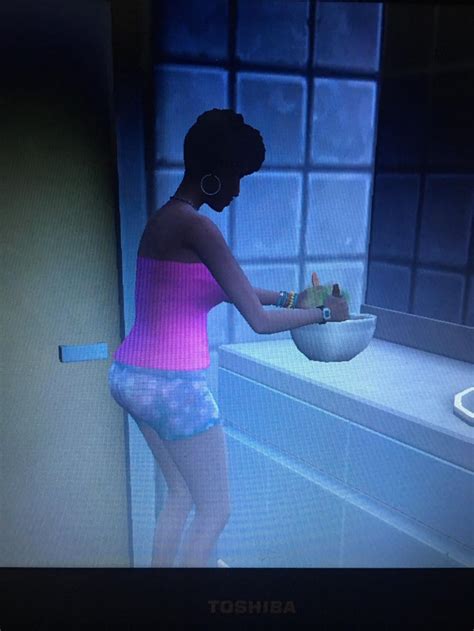 Why She Cooking In The Bathroom Tho She Got A Nice Clean Kitchen Rsims4