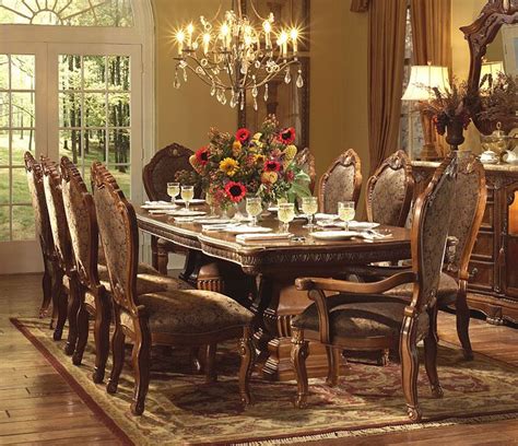 It has a grandiose and regal quality that allows it to stand out among furniture manufacturers and create the astounding atmosphere you're looking for from your living room. Cortina Rectangular Table Dining Room Set | Michael Amini ...