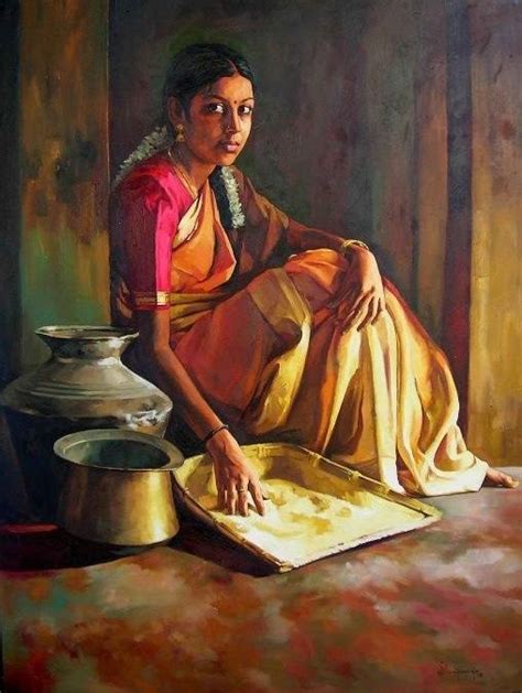 Portraying Dravidian Women By Realistic Artist Elayaraja From Chennai