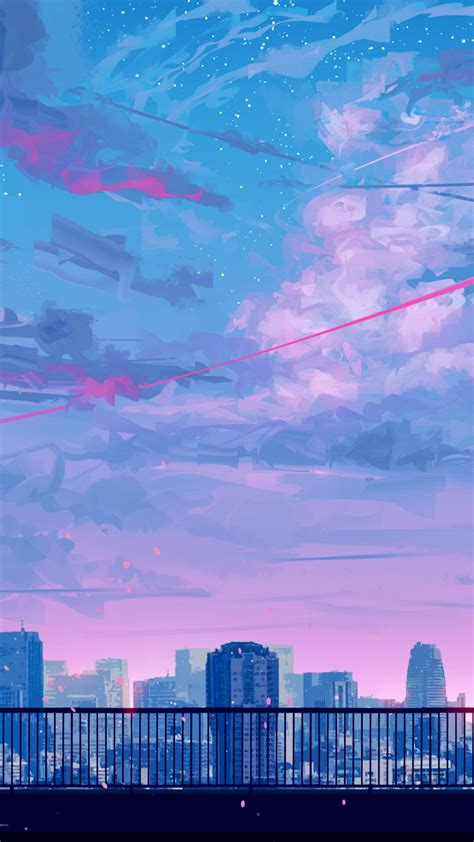 Lets Go Home Cityscape Bicycle Ride Sunset Clouds Art 1080x1920