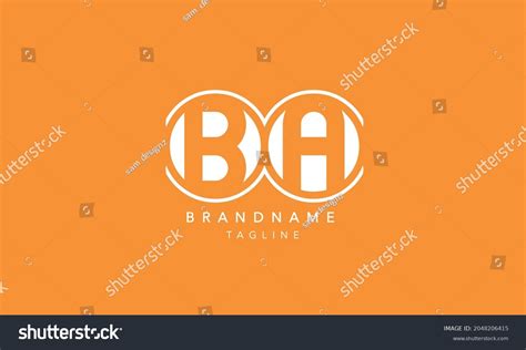 Ba Alphabet Letters Initial Circle Monogram Stock Vector Royalty Free