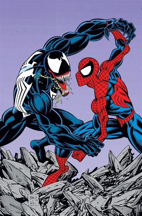 Venom And Spider Man By Mark Bagley Comics Spiderman Hombre Araña