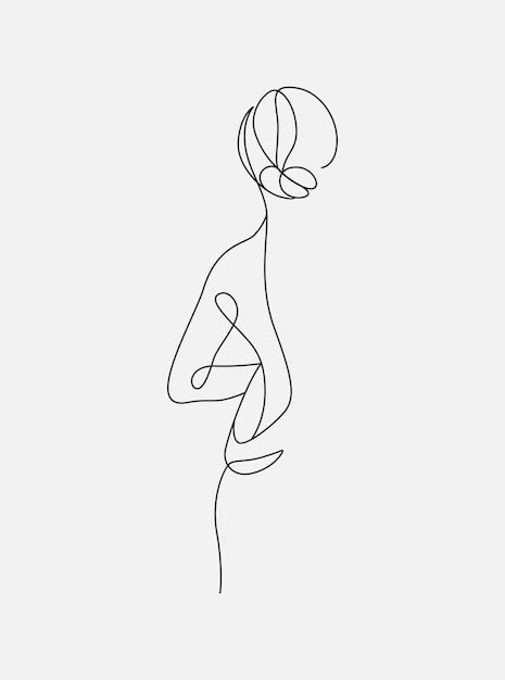 Premium Vector Minimal Hand Drawn Illustration Of Beautiful Female Body One Line Style Drawing