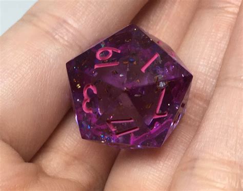 Purple Sparkle D20 Handcrafted Resin Dice By Solarcrush Etsy